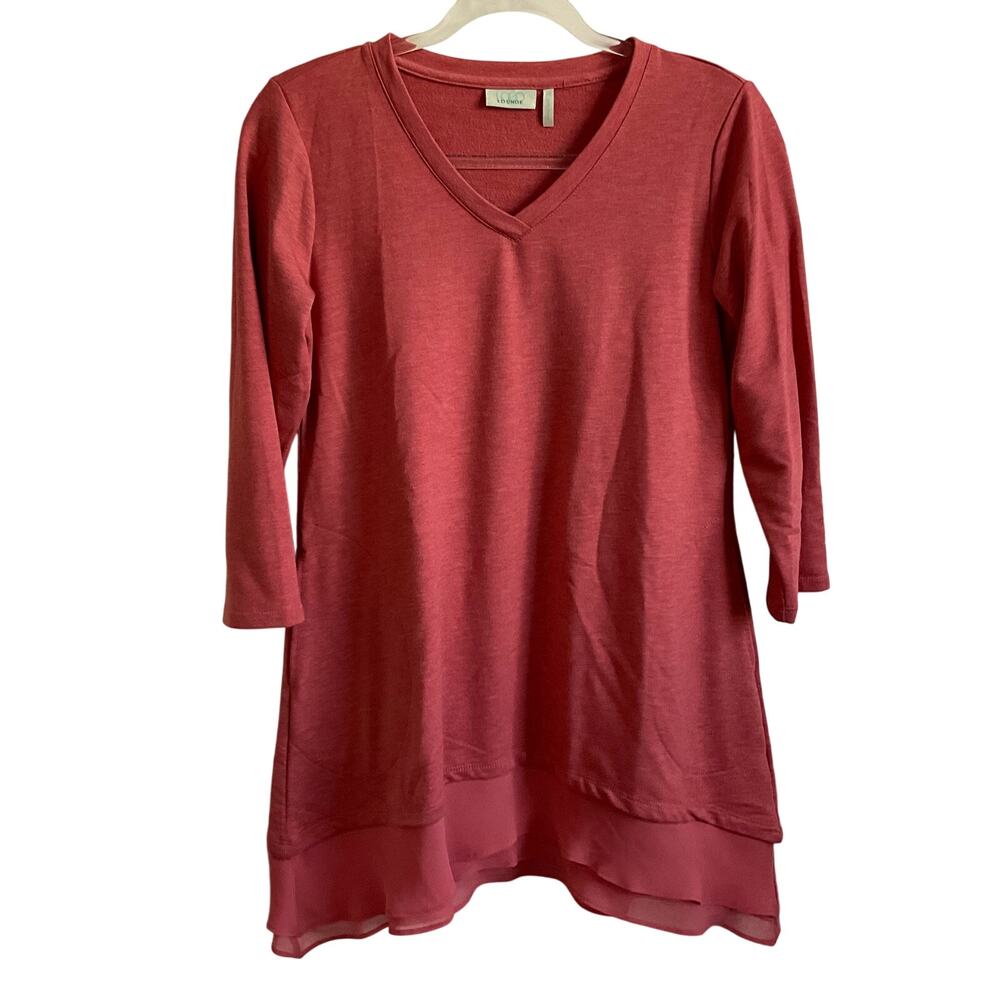LOGO Lounge Light Red 3/4 Sleeve Tunic with Pockets - Size XS